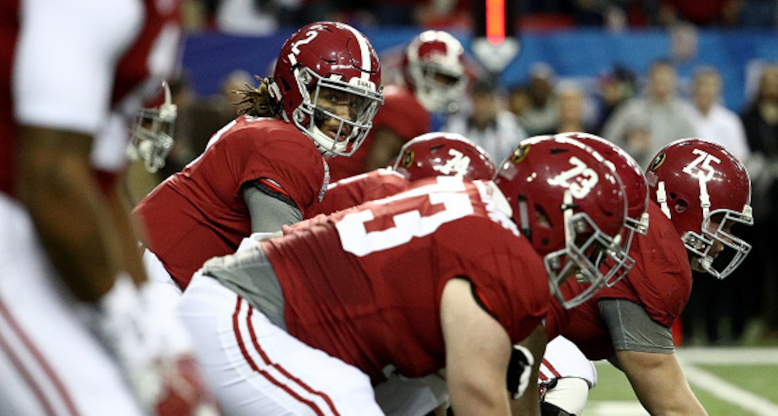 Bradley Bozeman (75) played in all of Alabama's 30 games during the 2015 and 2016 seasons.