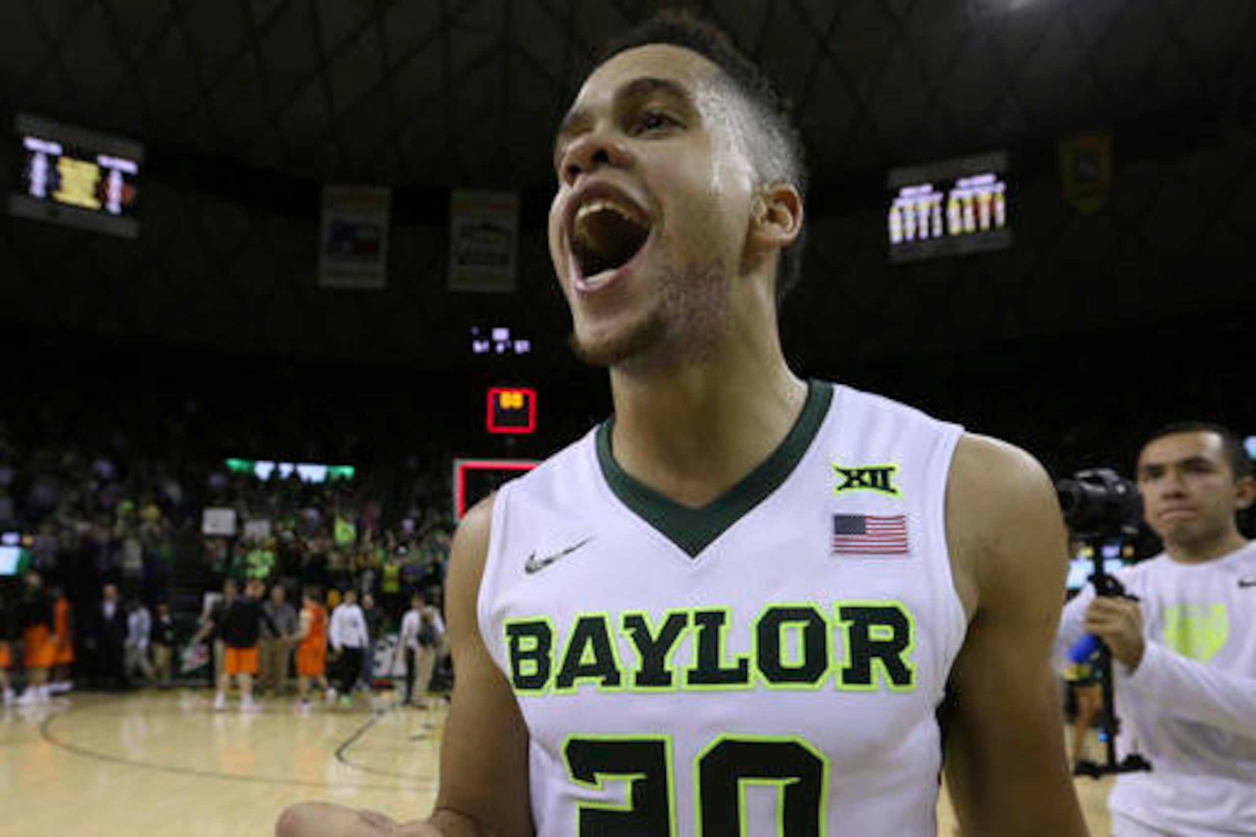 Baylor guard Manu Lecomte and the rest of the Bears were upended by West Virginia Tuesday.