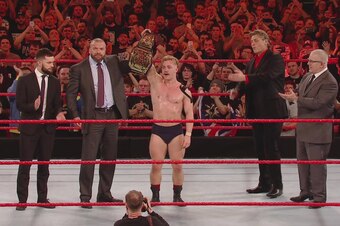 Tyler Bate celebrating the biggest win of his life.
