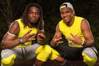 Running back Najee Harris (left) and quarterback Tua Tagovailoa were two of Alabama's prized commitments. Both athletes are on Bleacher Report's list of top 50 overall recruits.