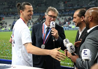 Zlatan Ibrahimovic and Laurent Blanc in their PSG days.