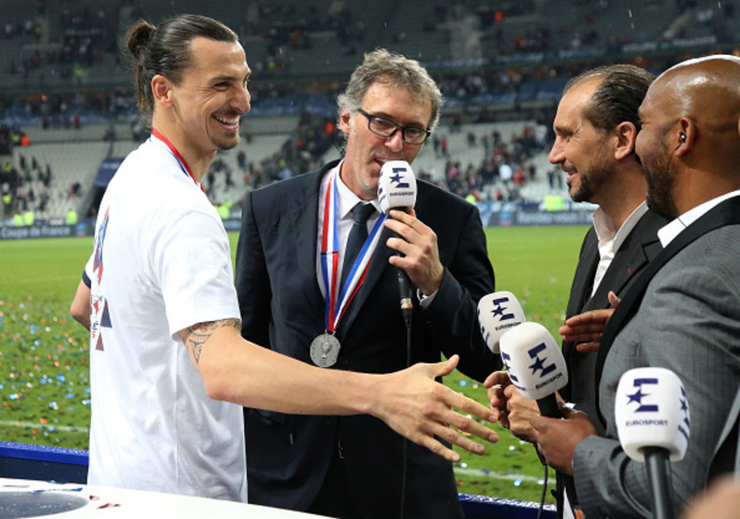 Zlatan Ibrahimovic and Laurent Blanc in their PSG days.