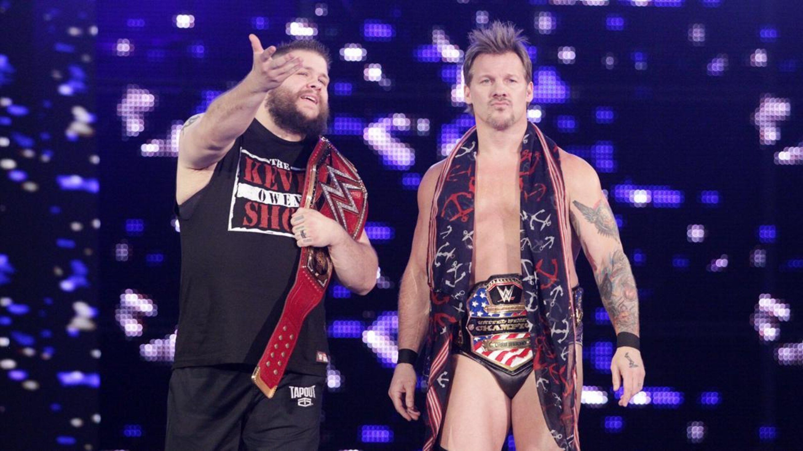 Could best friends Chris Jericho (right) and Kevin Owens begin a feud that ends in a WrestleMania 33 main event?