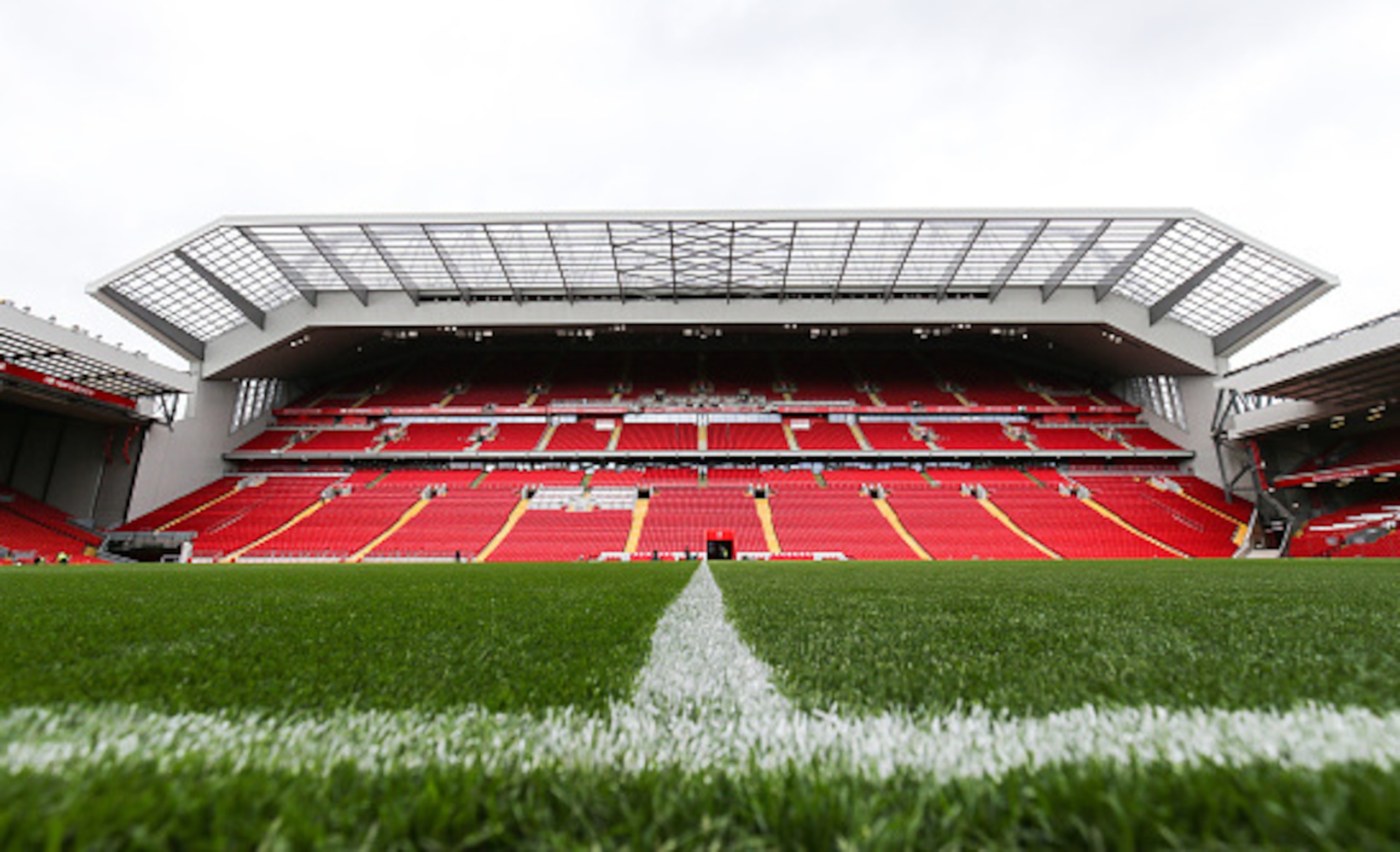 The new Main Stand has increased capacity at Anfield to around 54,000. The new Main Stand has increased capacity at Anfield to around 54,000.