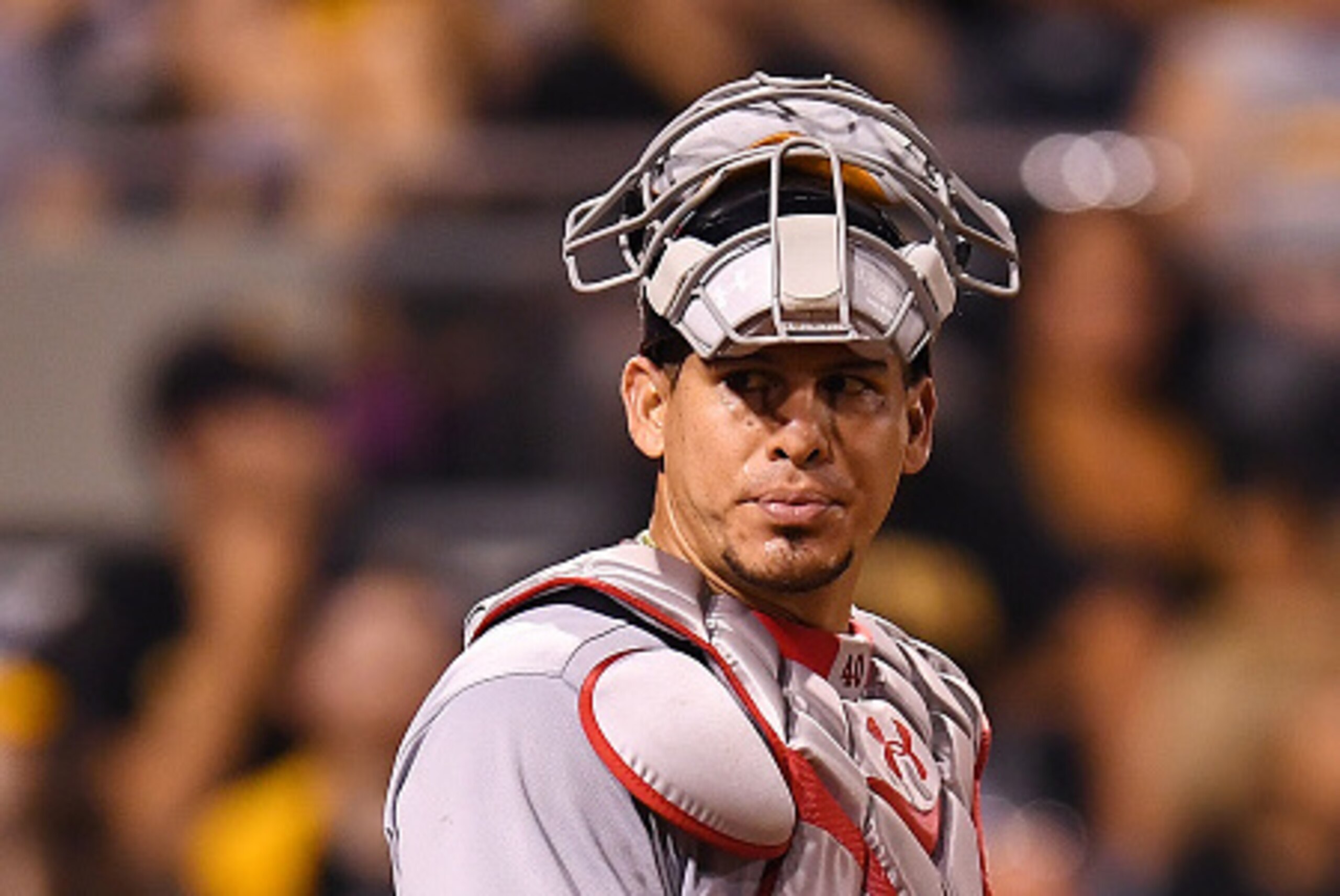 PITTSBURGH, PA - SEPTEMBER 23:  Wilson Ramos #40 of the Washington Nationals in action during the game against the Pittsburgh Pirates on September 23, 2016 at PNC Park in Pittsburgh, Pennsylvania.  (Photo by Joe Sargent/Getty Images) *** Local Caption ***