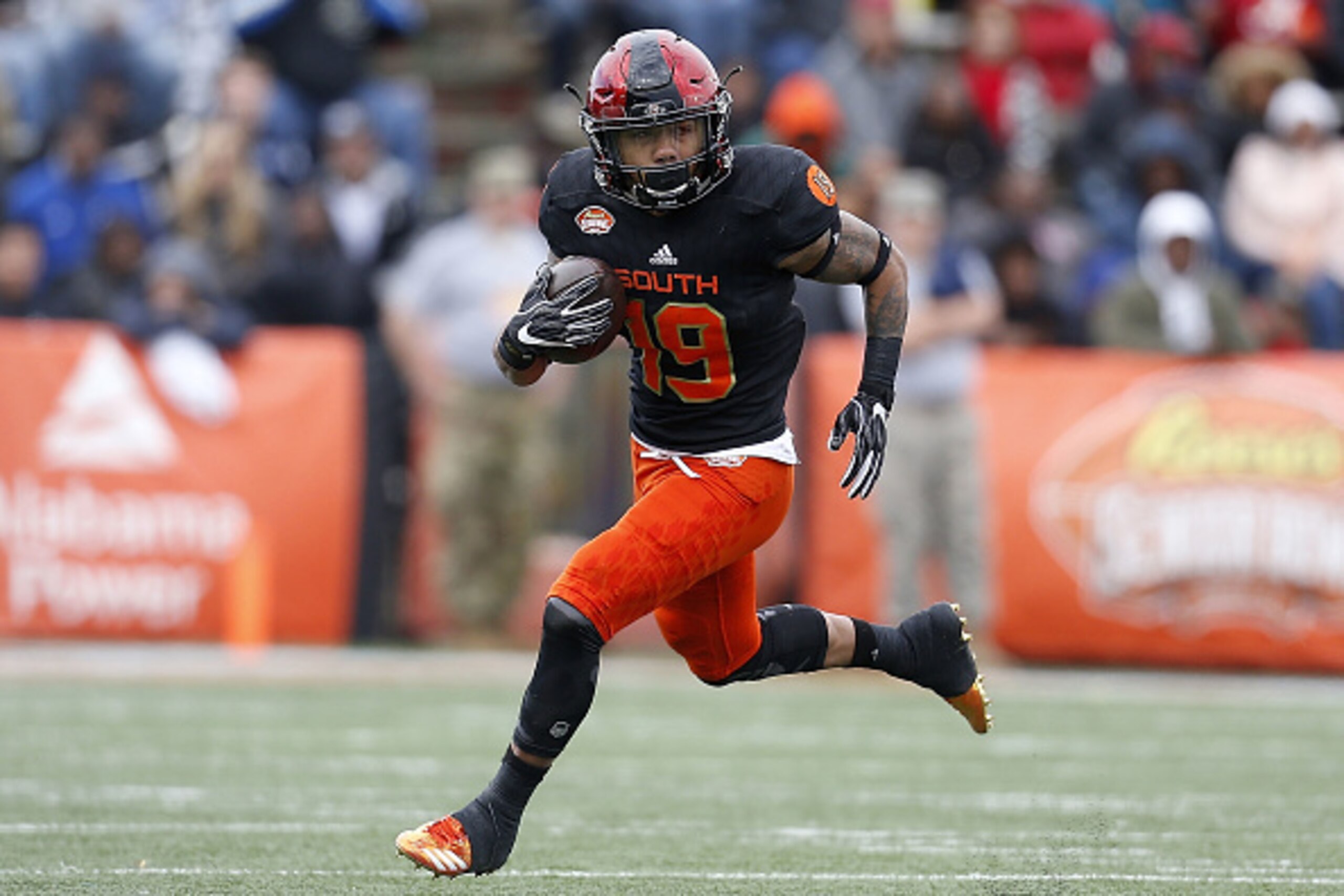 Donnel Pumphrey may be undersized, but the Patriots would likely love his athleticism. Donnel Pumphrey may be undersized, but the Patriots would likely love his athleticism.