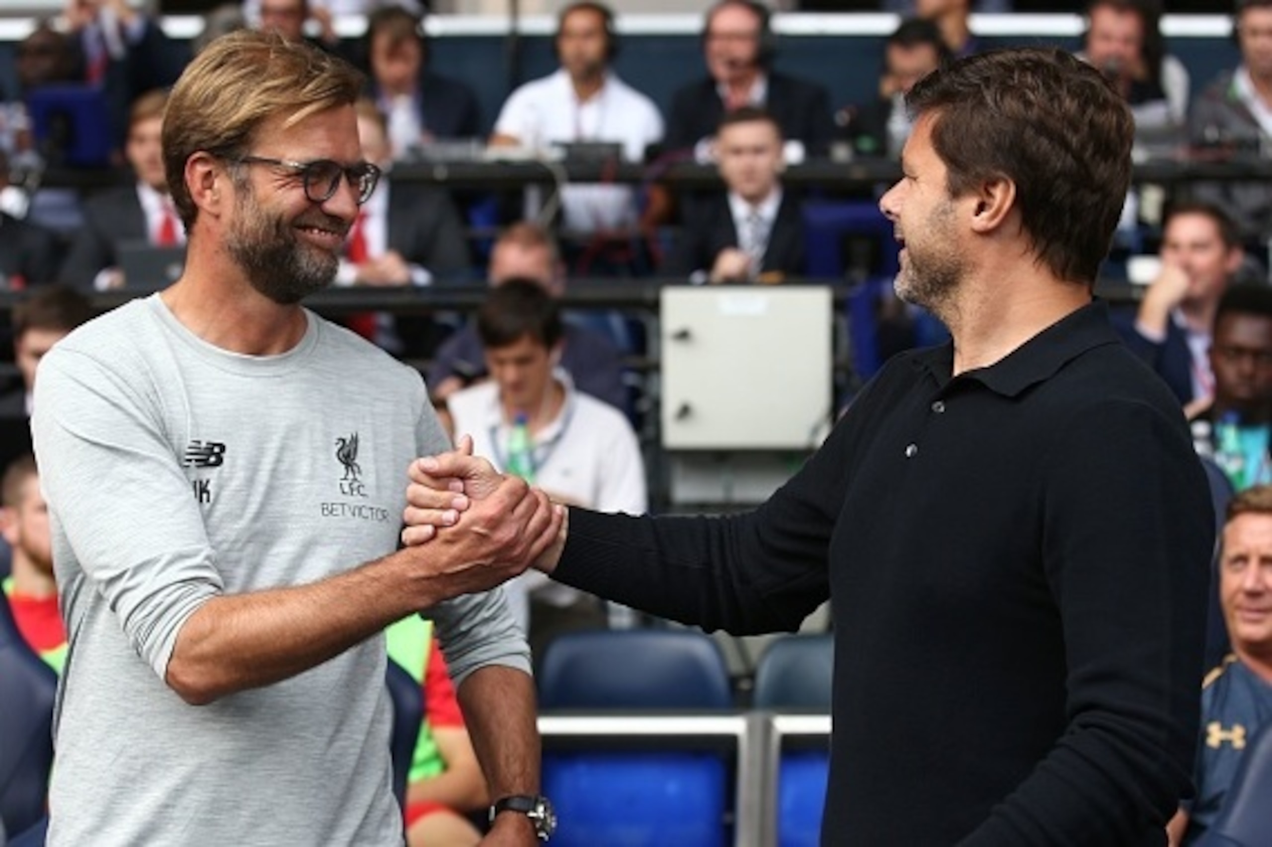 Jurgen Klopp and Mauricio Pochettino lock horns, rather than hands, again at the weekend.