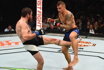Jim Miller (left) and Dustin Poirier