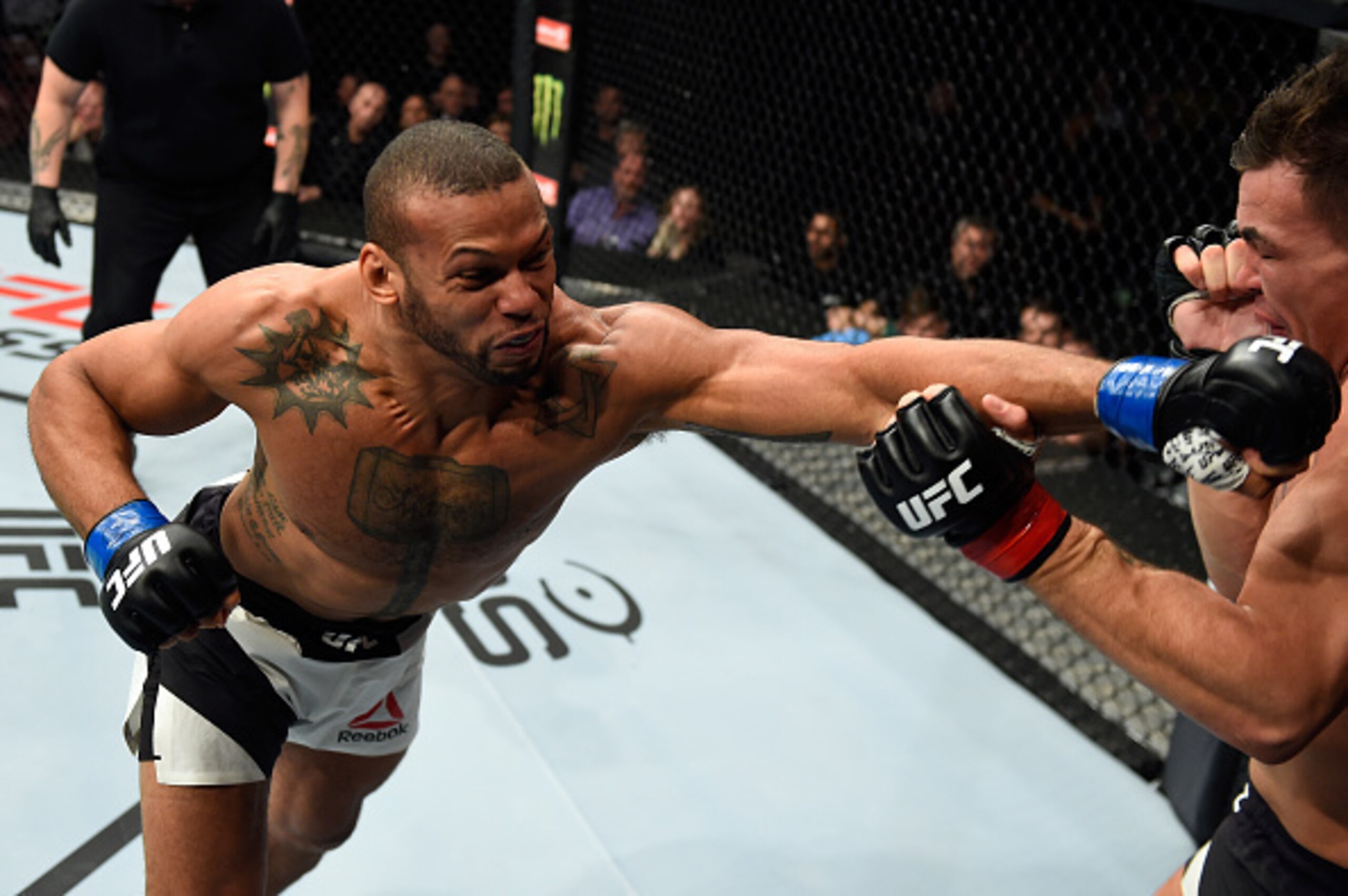 Thiago Santos (left) defeated Jack Marshman on the evening's undercard.