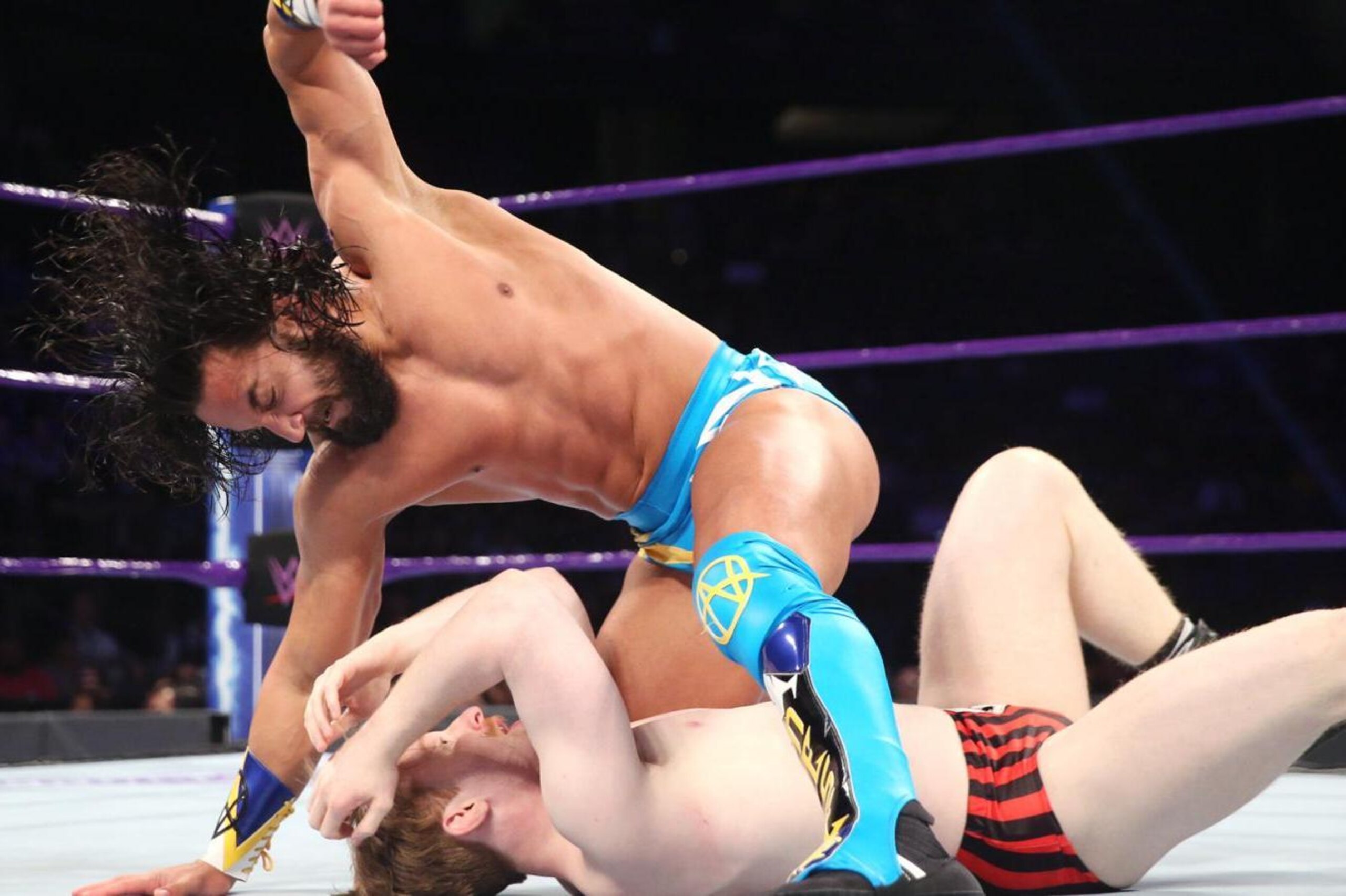 Tony Nese pounding Jack Gallagher into the mat.