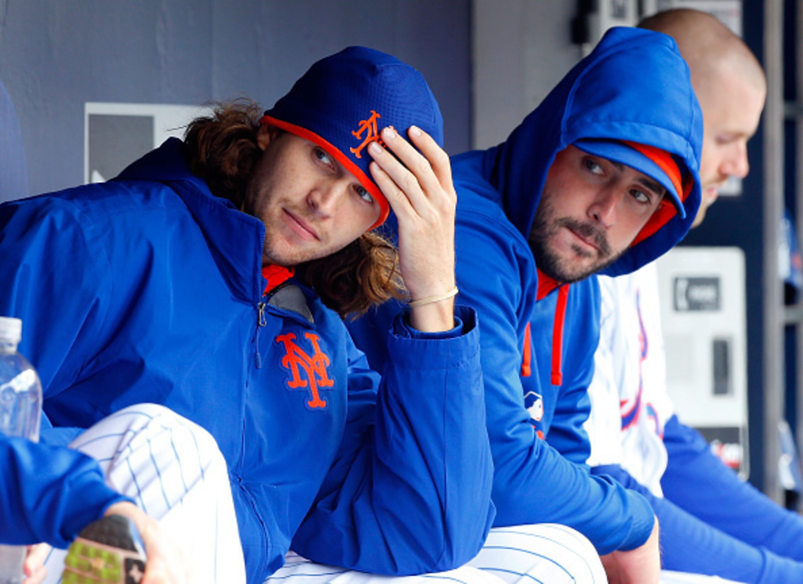 New York Mets right-handers Jacob deGrom and Matt Harvey.