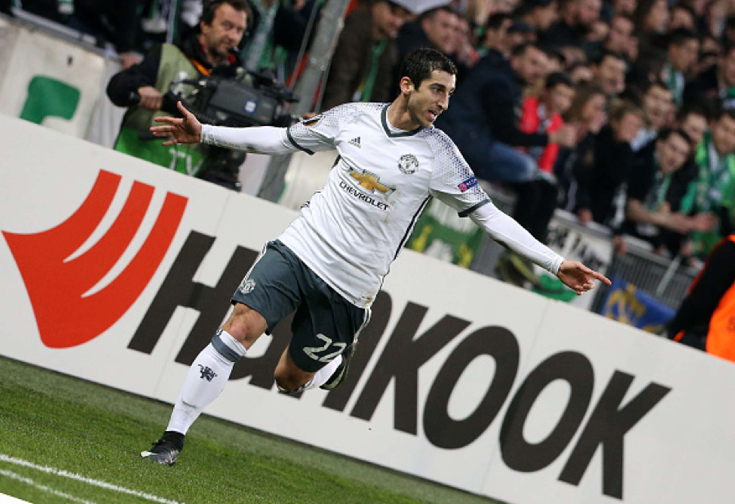 Mkhitaryan virtually guarantees United's passage to the last-16 of the Europa League. Mkhitaryan virtually guarantees United's passage to the last-16 of the Europa League.