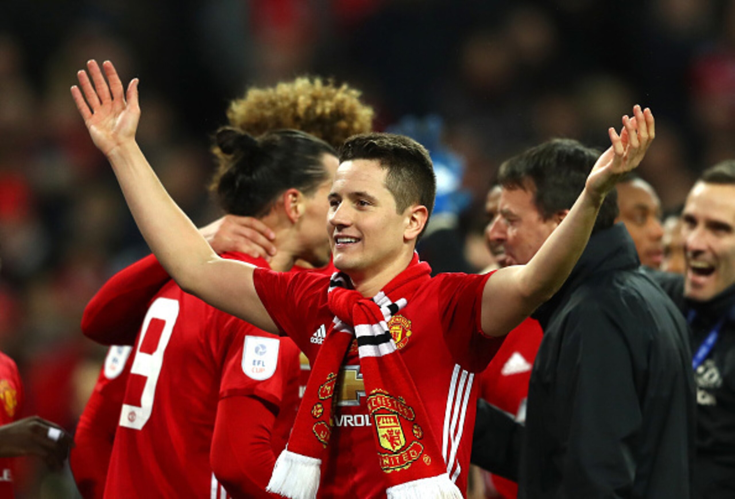 Herrera celebrates at Wembley. Herrera celebrates at Wembley.