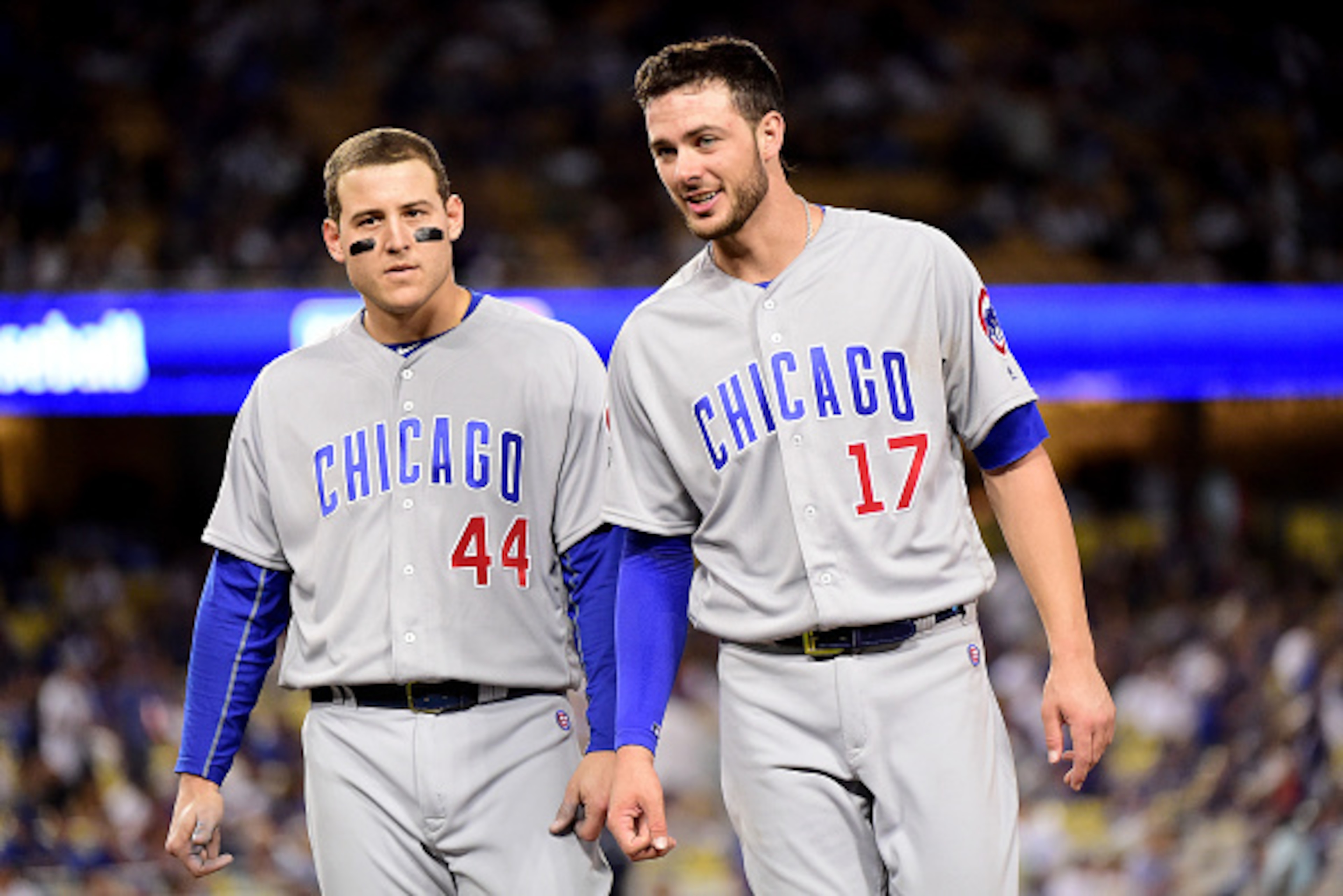 Chicago Cubs first baseman Anthony Rizzo and third baseman Kris Bryant. Chicago Cubs first baseman Anthony Rizzo and third baseman Kris Bryant.