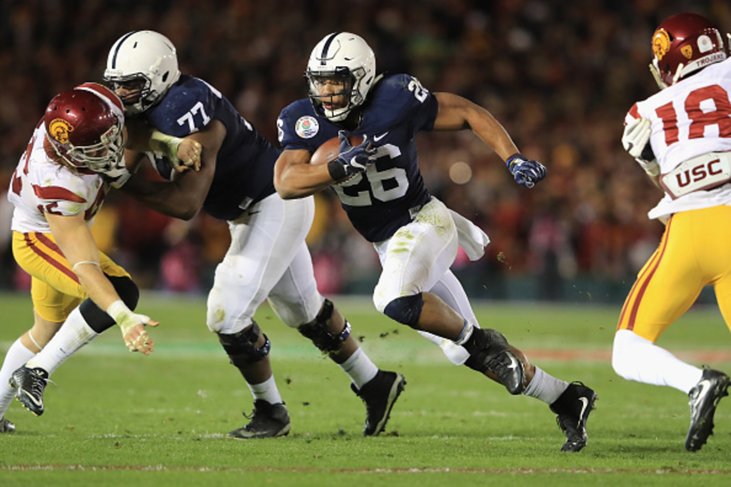 Saquon Barkley is one of the nation's most explosive tailbacks. Saquon Barkley is one of the nation's most explosive tailbacks.