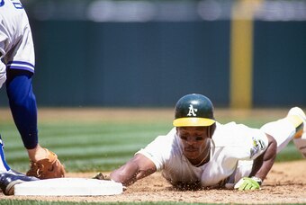 Rickey Henderson stole an MLB-high 1,406 bases, 468 more than second-placed Lou Brock.