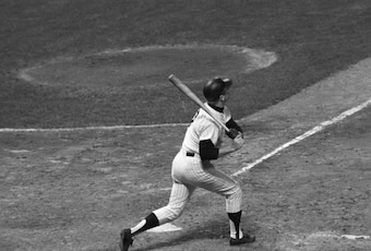 The Yankees removed Mickey Mantle (pictured) early in a seven-hour game, but replacement right fielder Jack Reed won the contest with the only home run of his career.