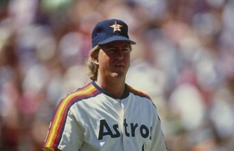 Rookie Dave Smith, pictured later in his career, threw five scoreless innings from the bullpen in an Astros 20-inning win.