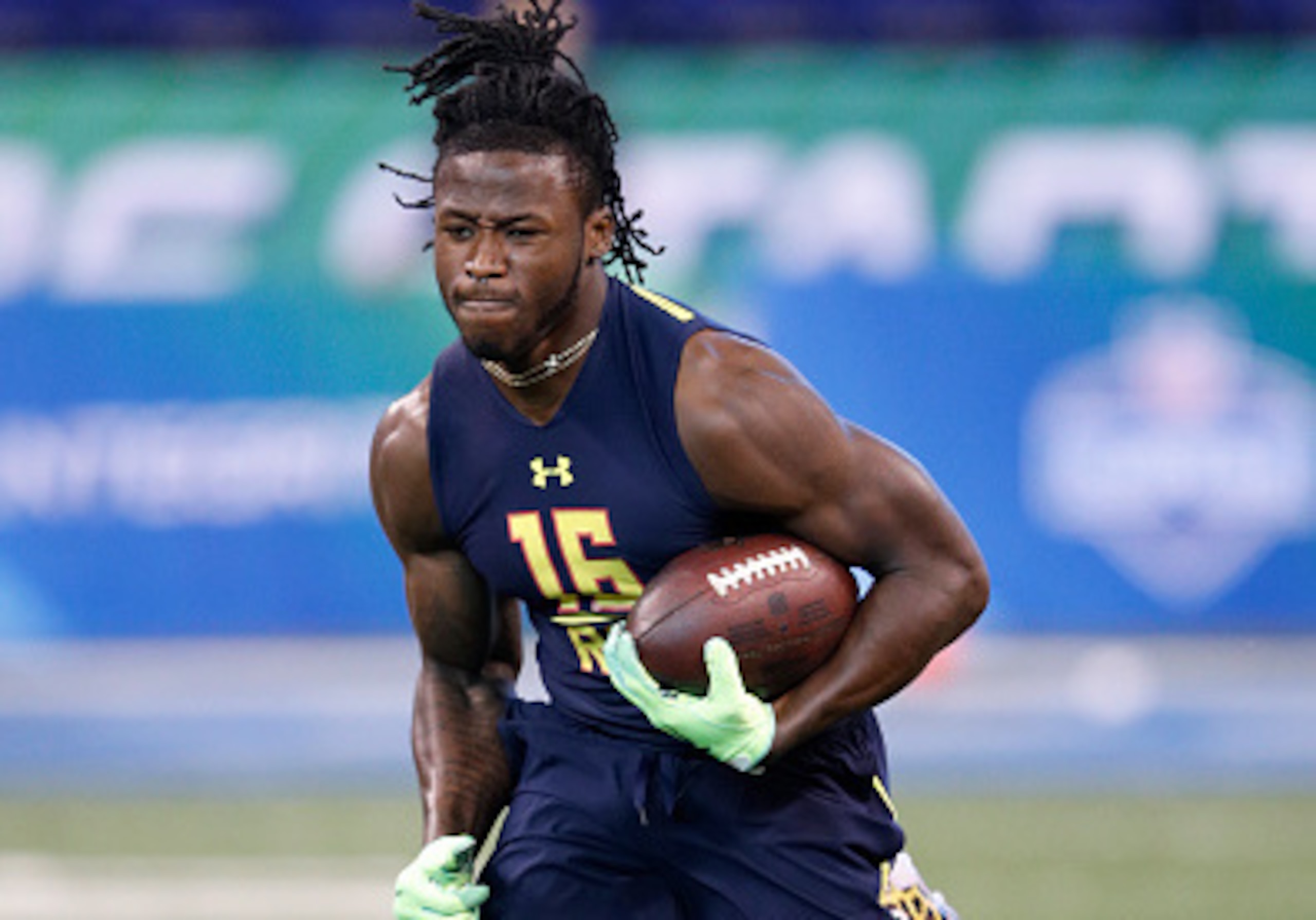 Trading up for a back like Alvin Kamara could solidify New England's backfield for the foreseeable future.