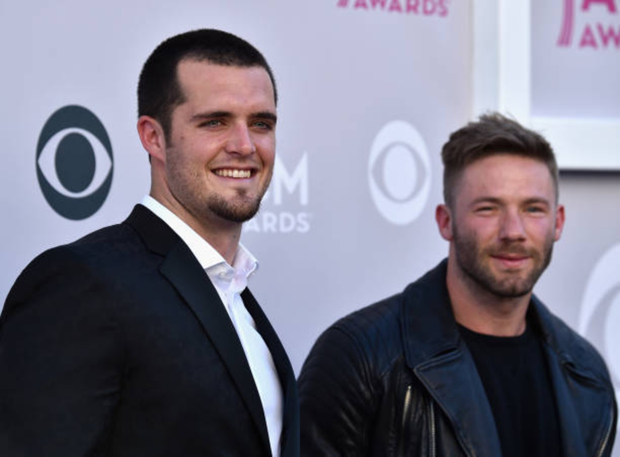 The Raiders' Derek Carr and the Patriots' Julian Edelman