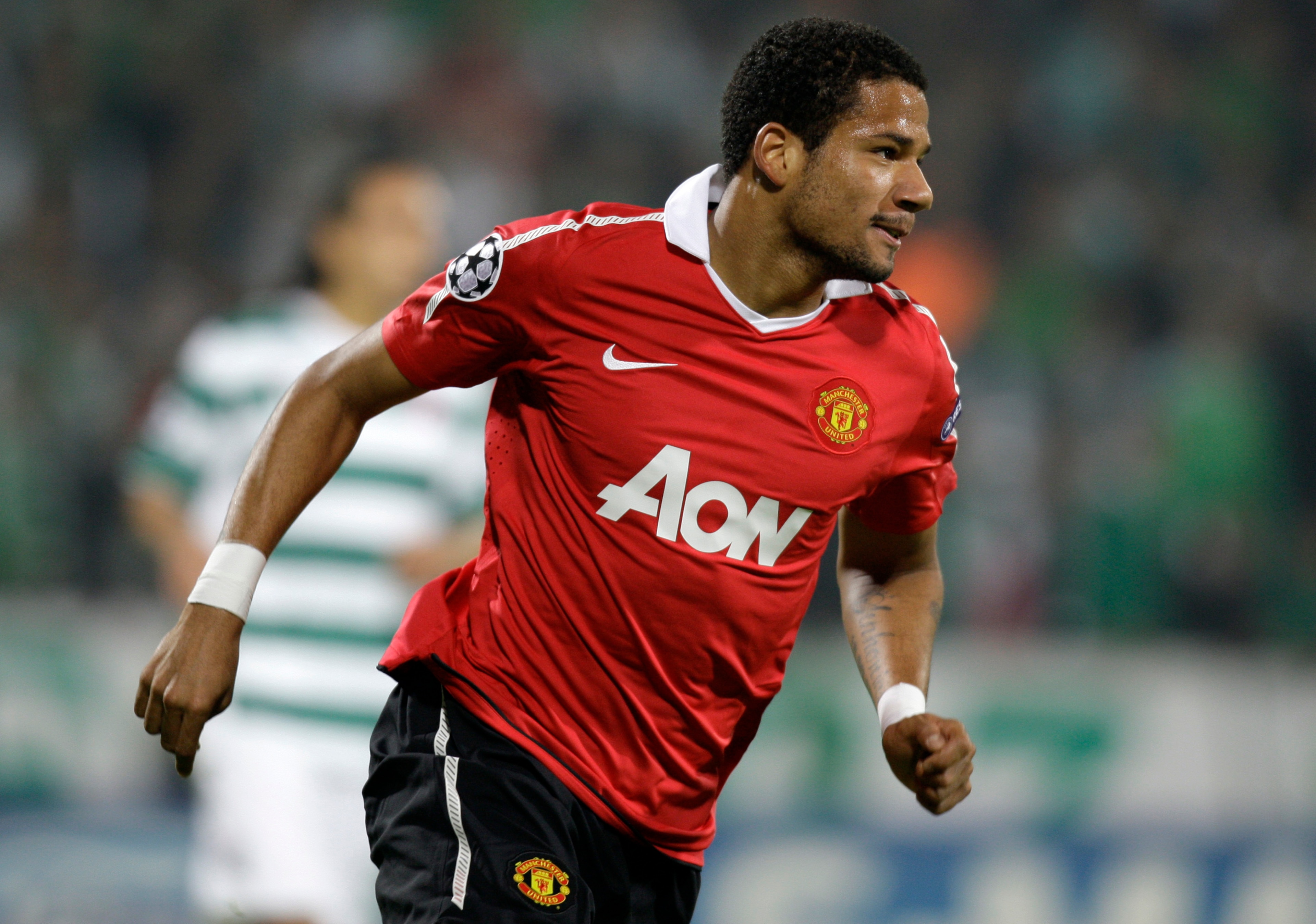 The surreal meets reality; Bebe in a Manchester United shirt.