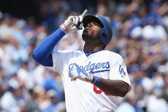 Los Angeles Dodgers right fielder Yasiel Puig.