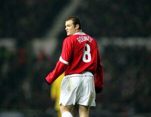 Portrait of an artist as a young man: Wayne Rooney in United's No. 8 shirt.