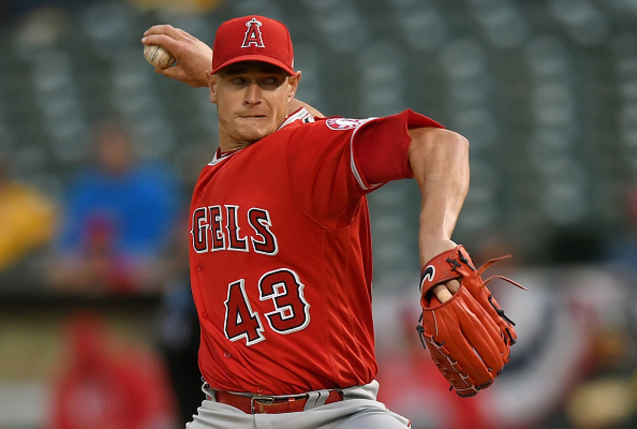 Los Angeles Angels right-hander Garrett Richards. Los Angeles Angels right-hander Garrett Richards.