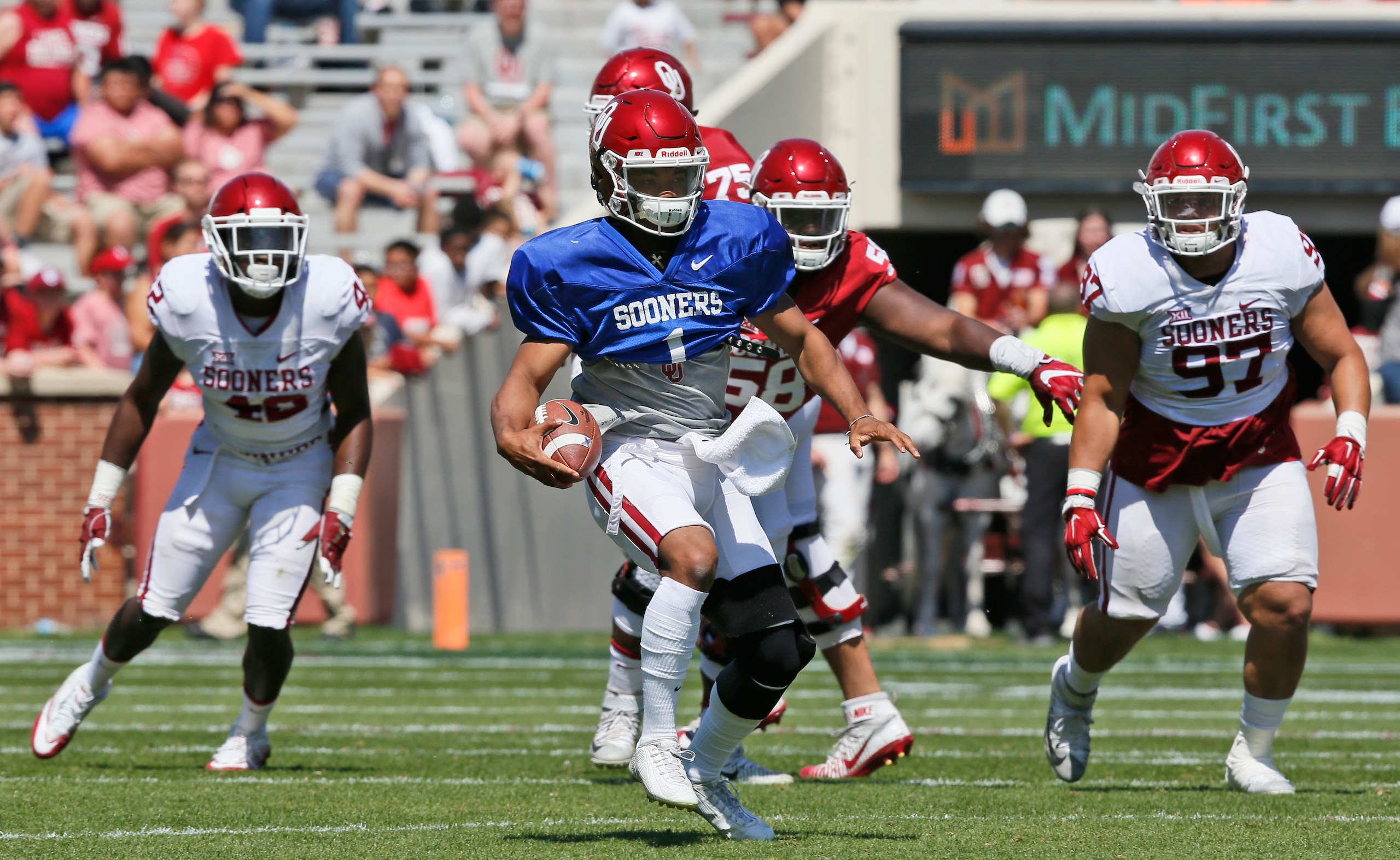 Kyler Murray is positioning himself to become Oklahoma's next starting quarterback. Kyler Murray is positioning himself to become Oklahoma's next starting quarterback.