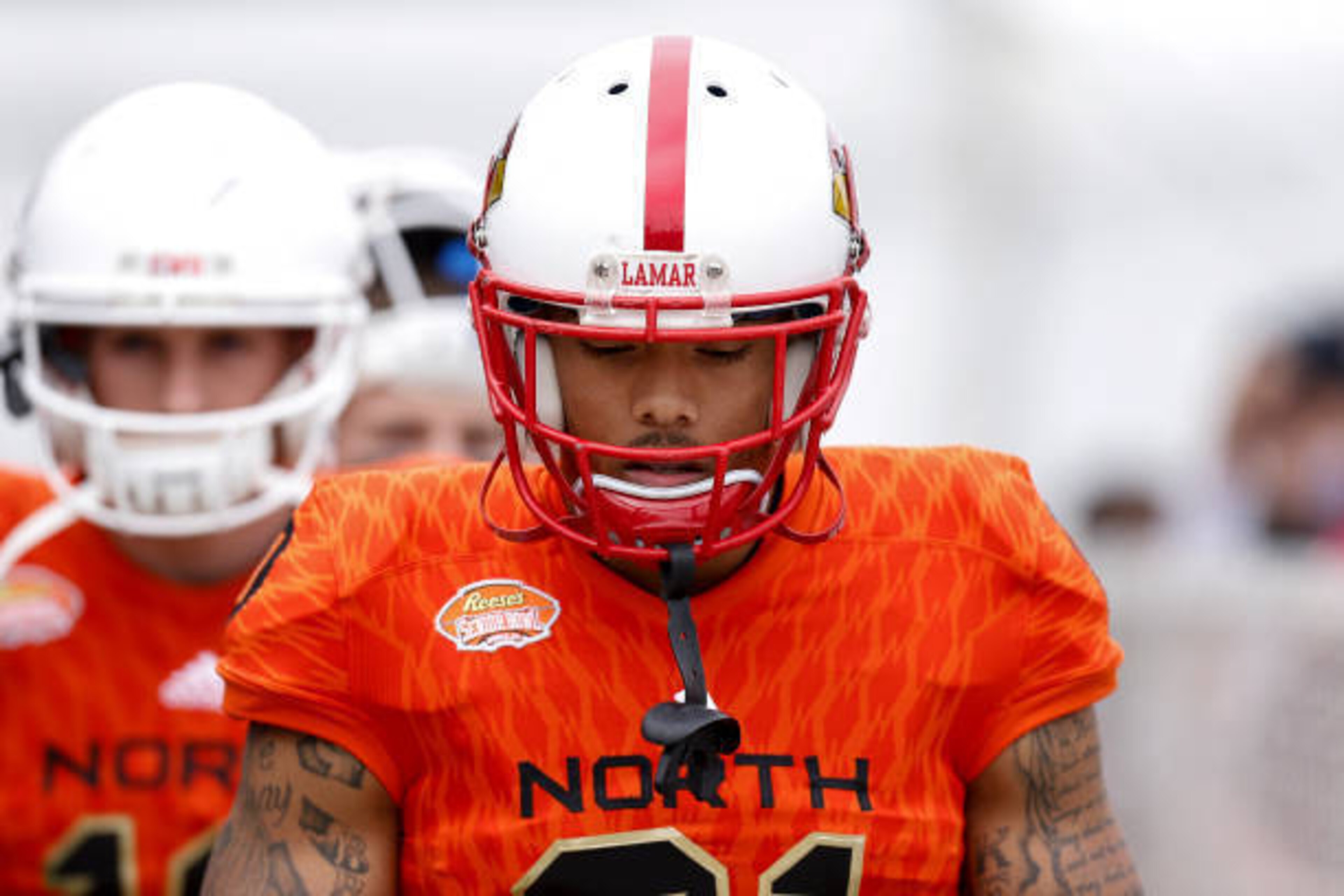 MOBILE, AL - JANUARY 28: Cornerback Brendan Langley #31 from Lamar of the North Team during the 2017 Resse's Senior Bowl at Ladd-Peebles Stadium on January 28, 2017 in Mobile, Alabama. The South defeated the North 16-15. (Photo by Don Juan Moore/Getty Ima