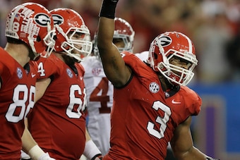 Shades of the 2012 SEC Championship game, Alabama is unable to stop Todd Gurley.