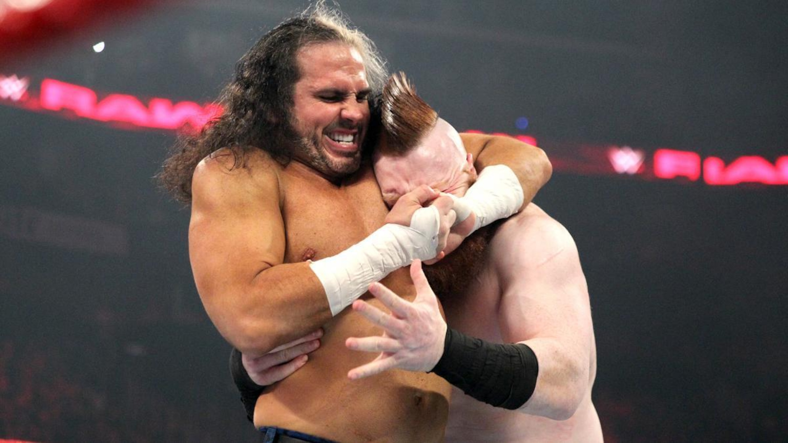 Matt Hardy in control of Sheamus. Matt Hardy in control of Sheamus.