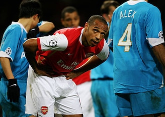 Thierry Henry and Arsenal went out of the Champions League to PSV.