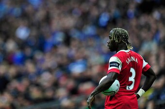Bacary Sagna during Arsenal's Wembley defeat to Birmingham City.