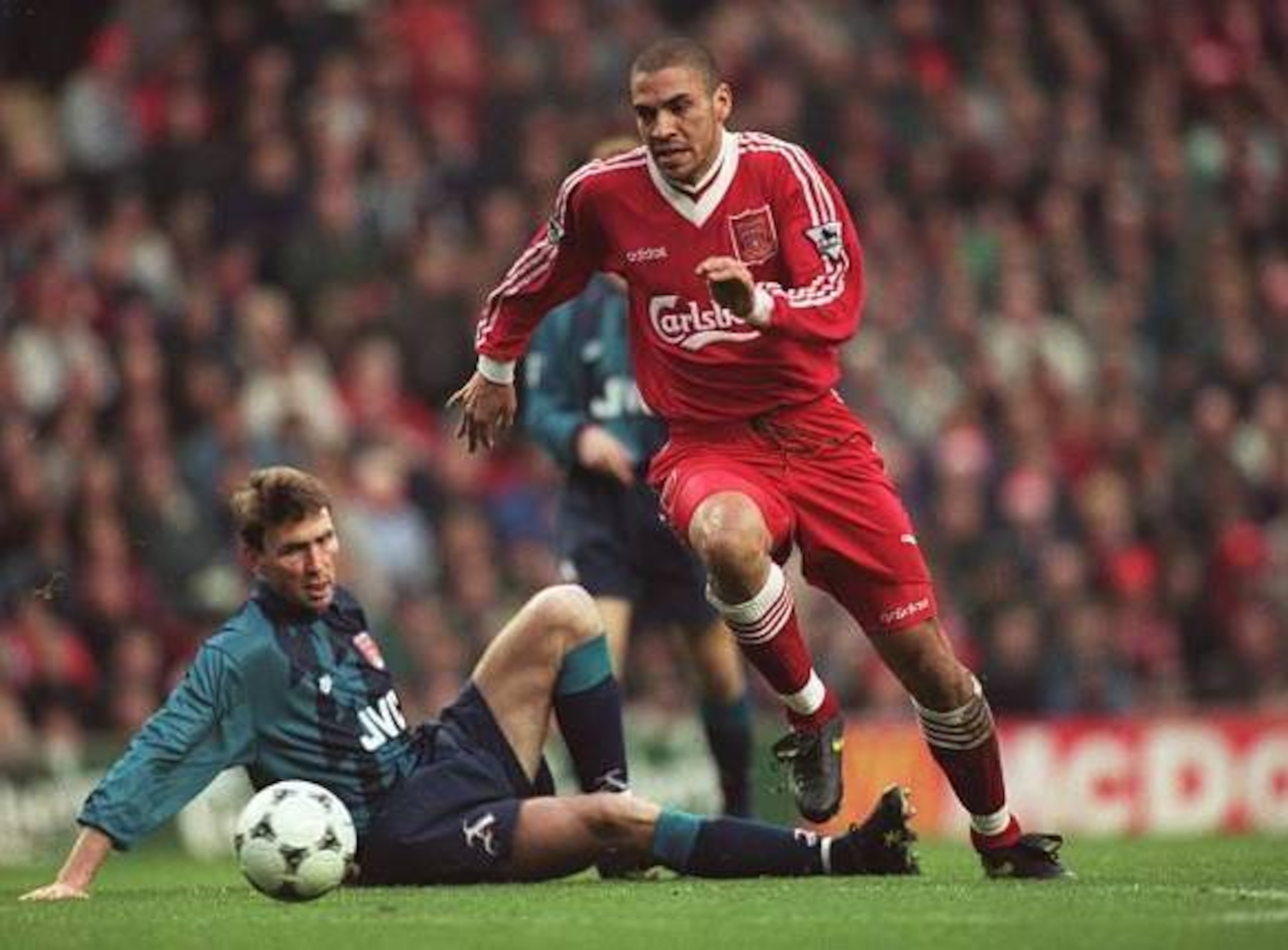 V-neck is for victory: Liverpool's Spice Boys lost a Wembley final in 1996. V-neck is for victory: Liverpool's Spice Boys lost a Wembley final in 1996.