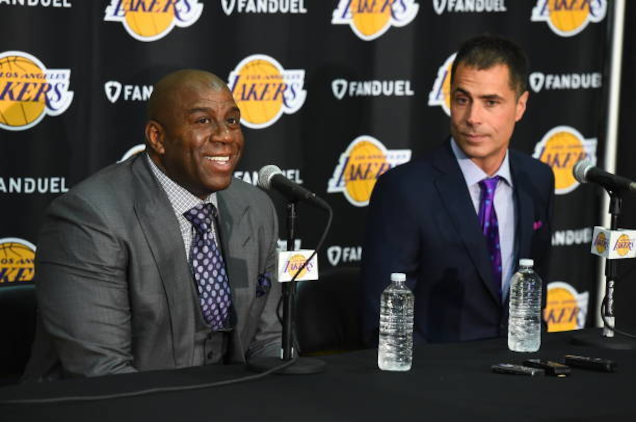 Magic Johnson introduces Rob Pelinka as the Lakers' new GM Magic Johnson introduces Rob Pelinka as the Lakers' new GM