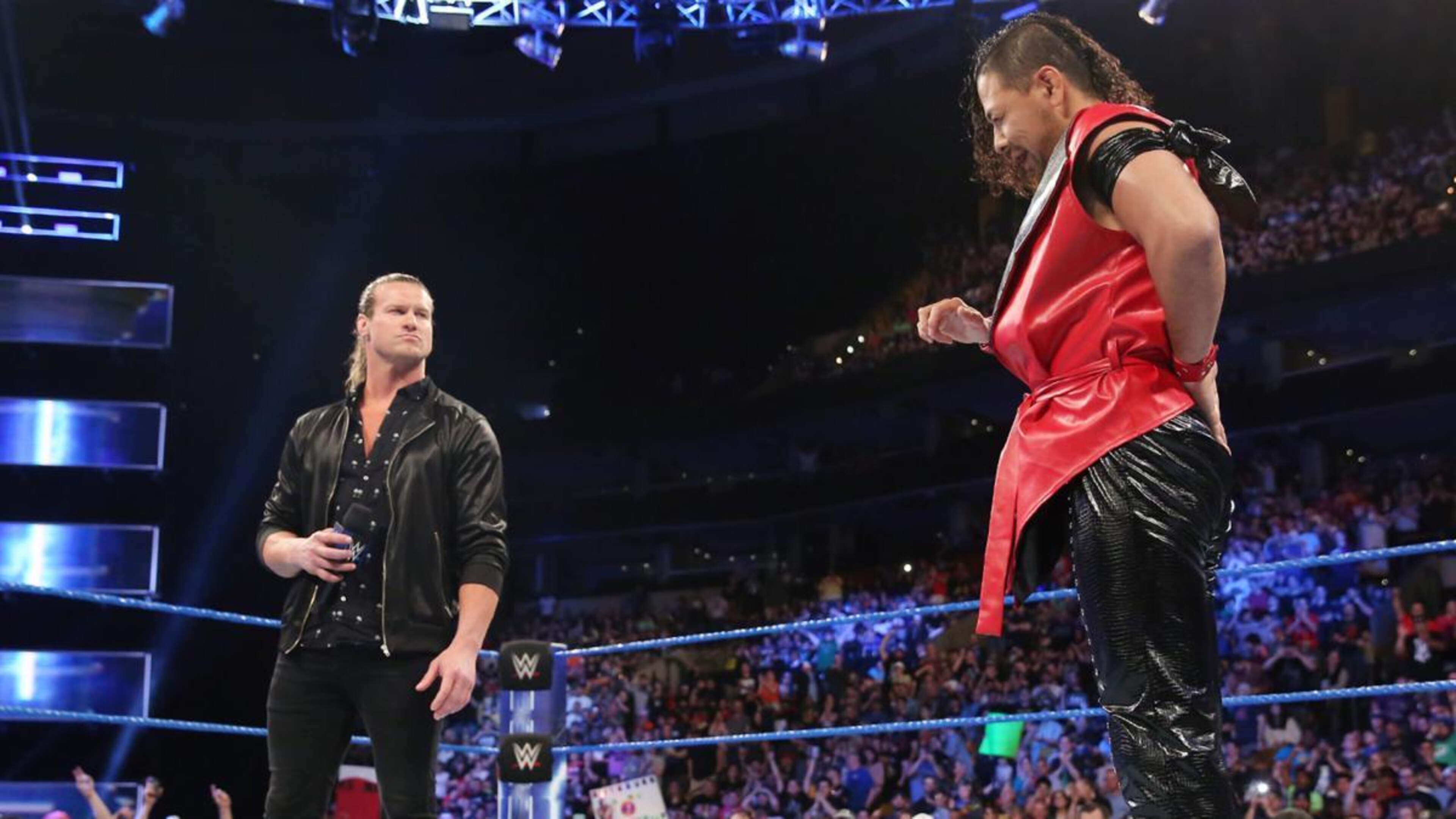 Dolph Ziggler seems threatened by Shinsuke Nakamura's large following. Dolph Ziggler seems threatened by Shinsuke Nakamura's large following.