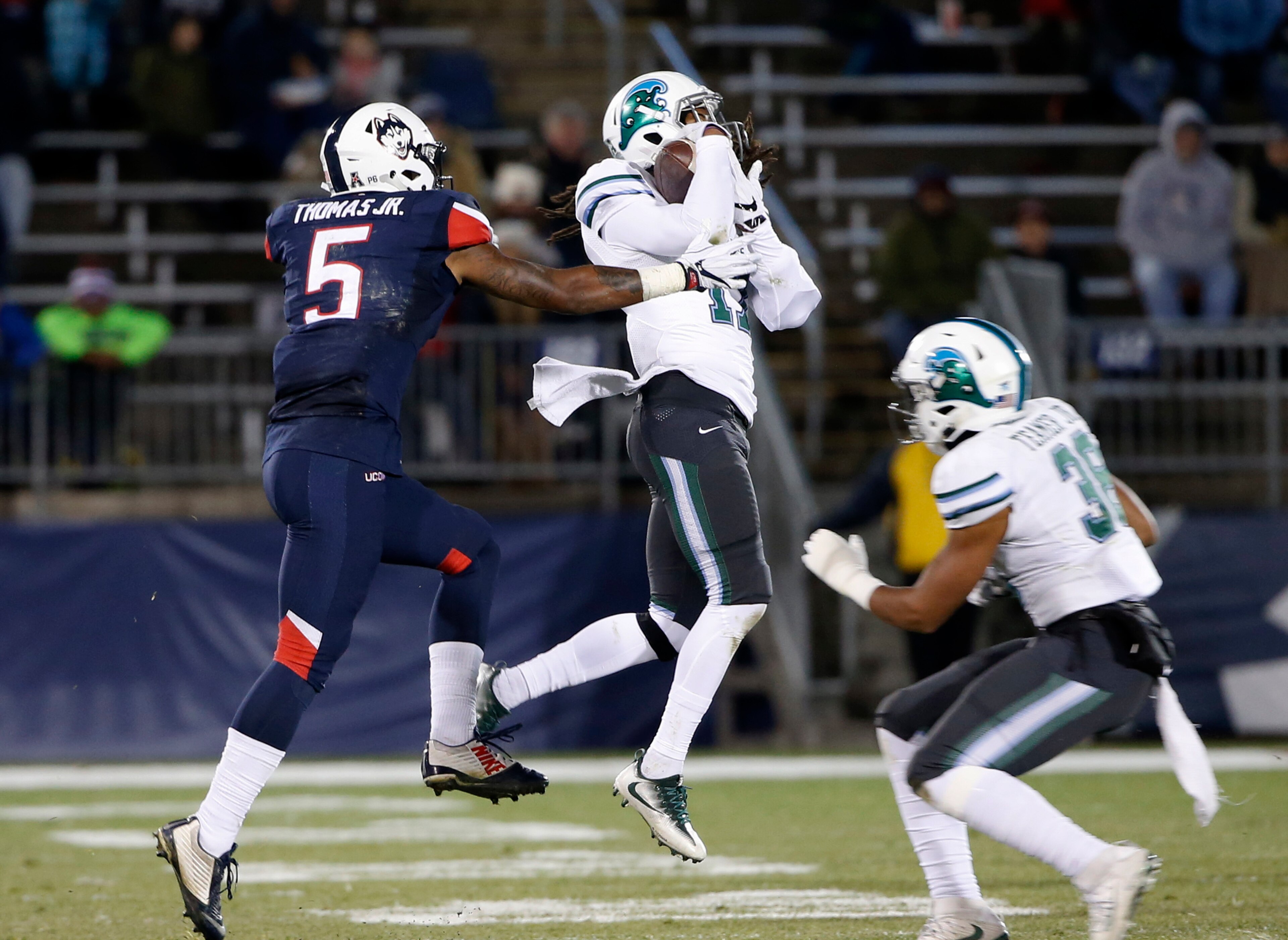 Parry Nickerson picks off a pass against Connecticut Parry Nickerson picks off a pass against Connecticut