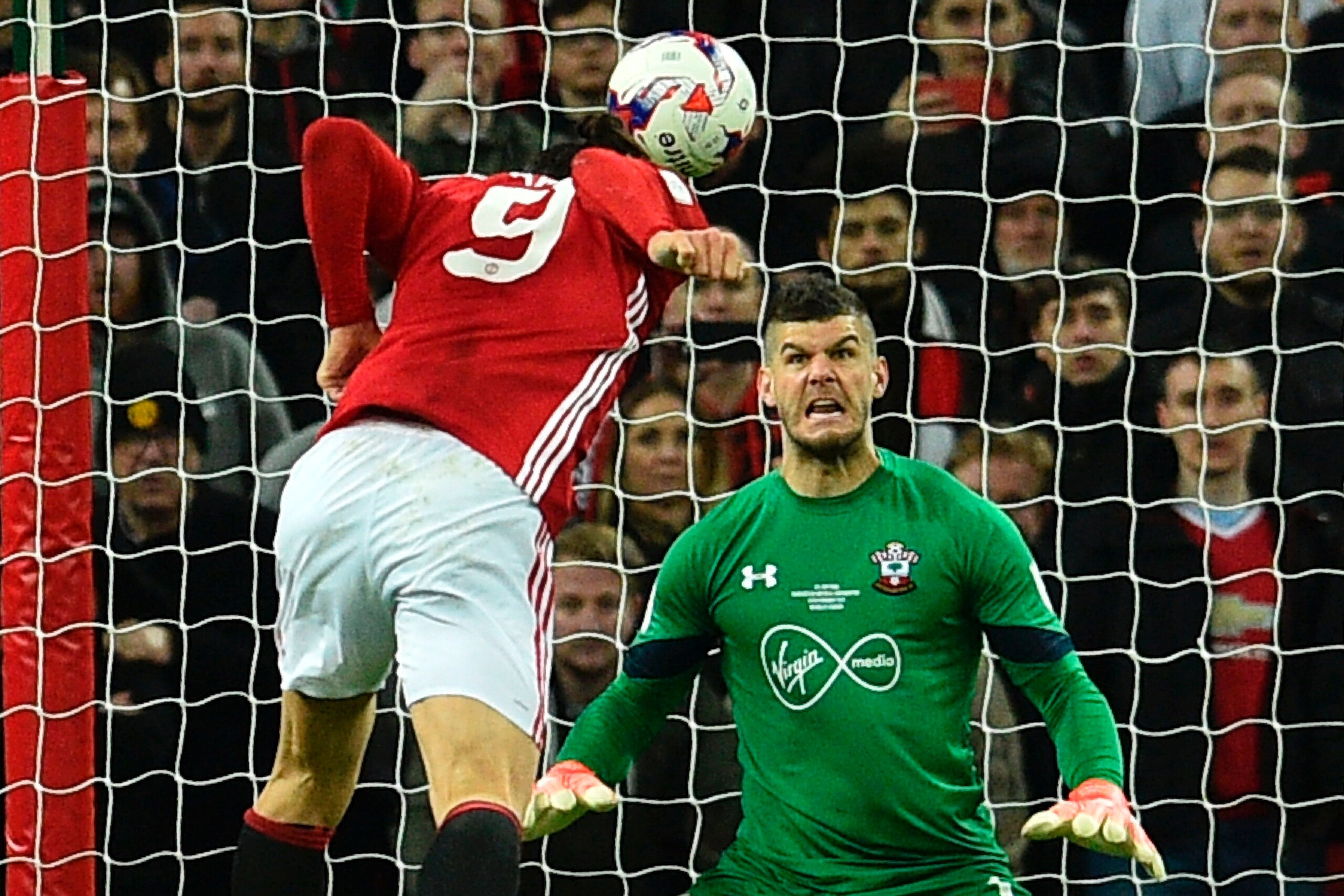 Ibrahimovic powers home the winner in the EFL Cup final.