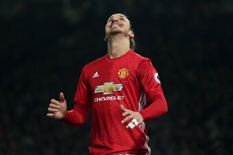 Zlatan shows frustration after another miss.