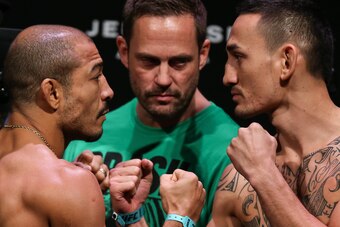 Jose Aldo (left) and Max Holloway (right) fought in the UFC 212 main event.
