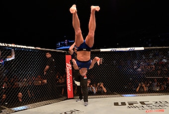Holly Holm nailed her celebratory backflip after knocking out Bethe Correia.