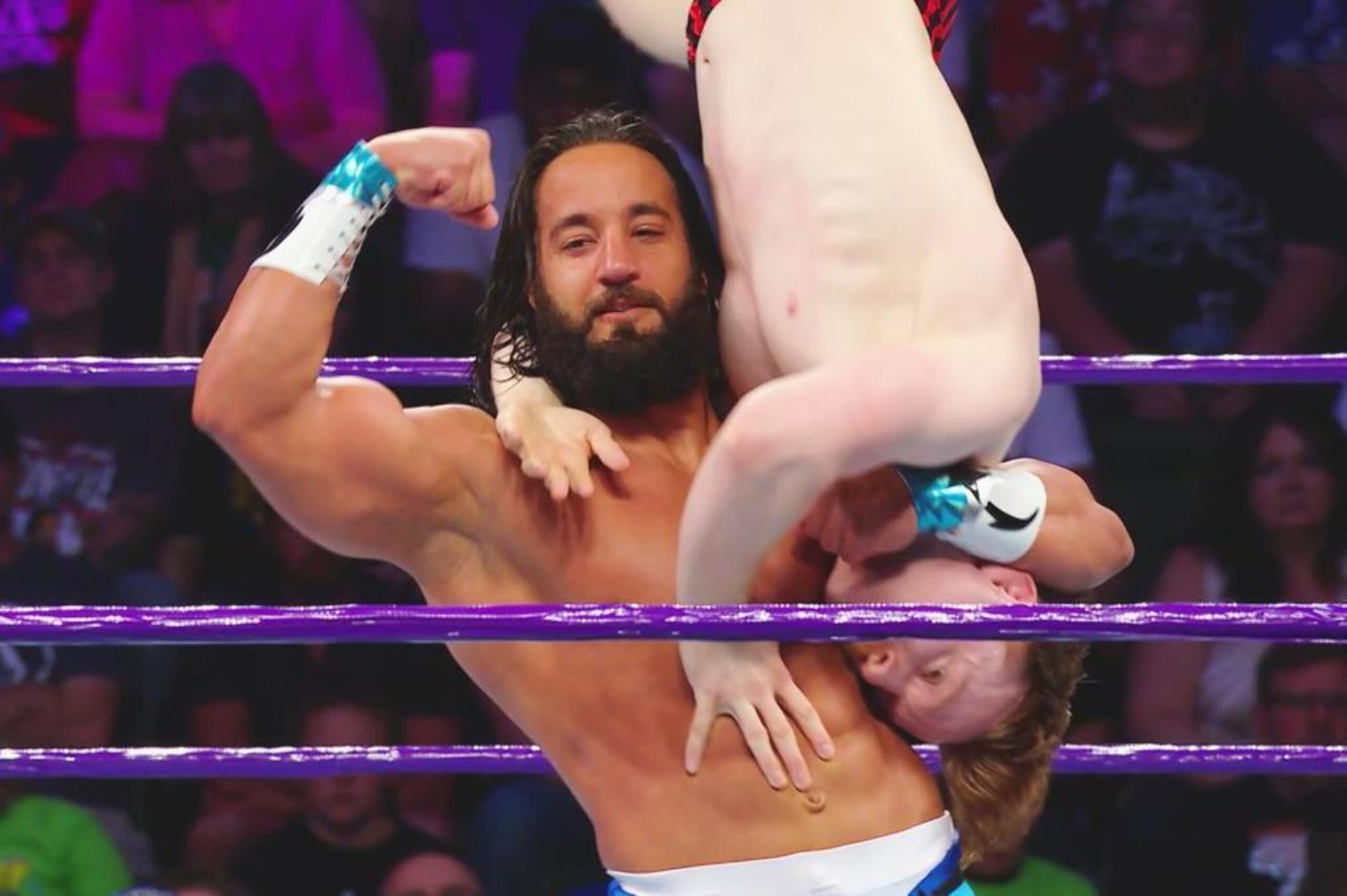 Tony Nese showing off his power against Jack Gallagher.