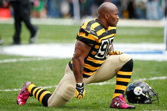 Can anyone finally put James Harrison on a per-game snap count?