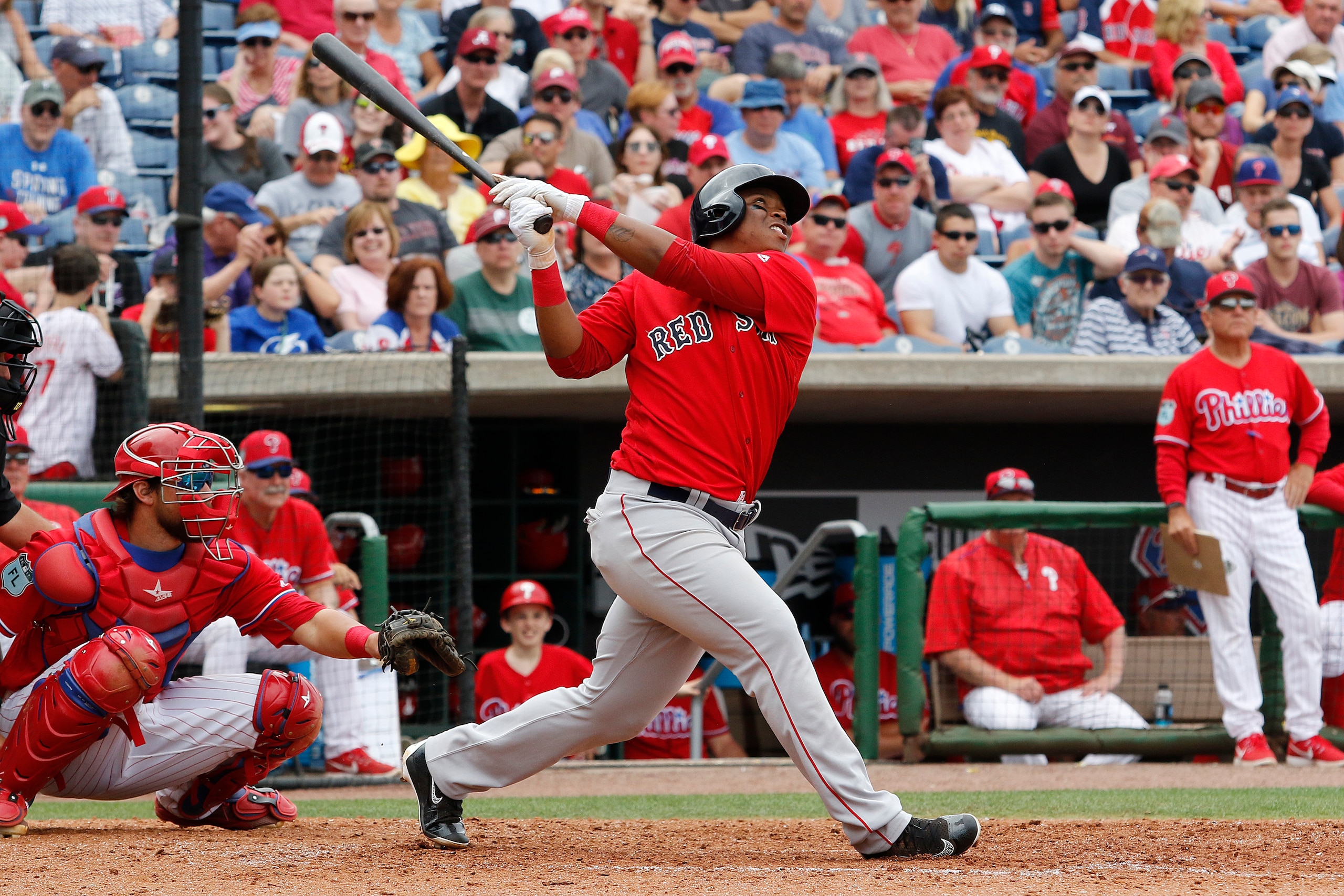 Rafael Devers is the top prospect remaining in the Boston Red Sox's raided farm system.