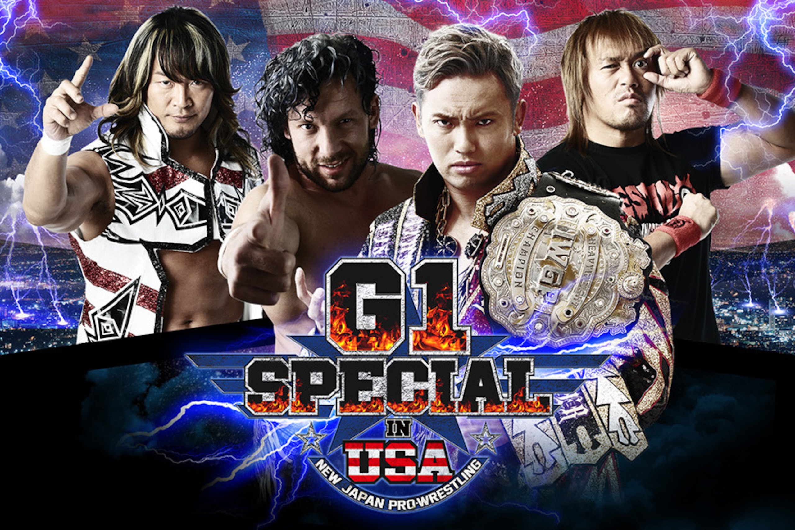 Poster for the first New Japan Pro Wrestling G1 Special in America.