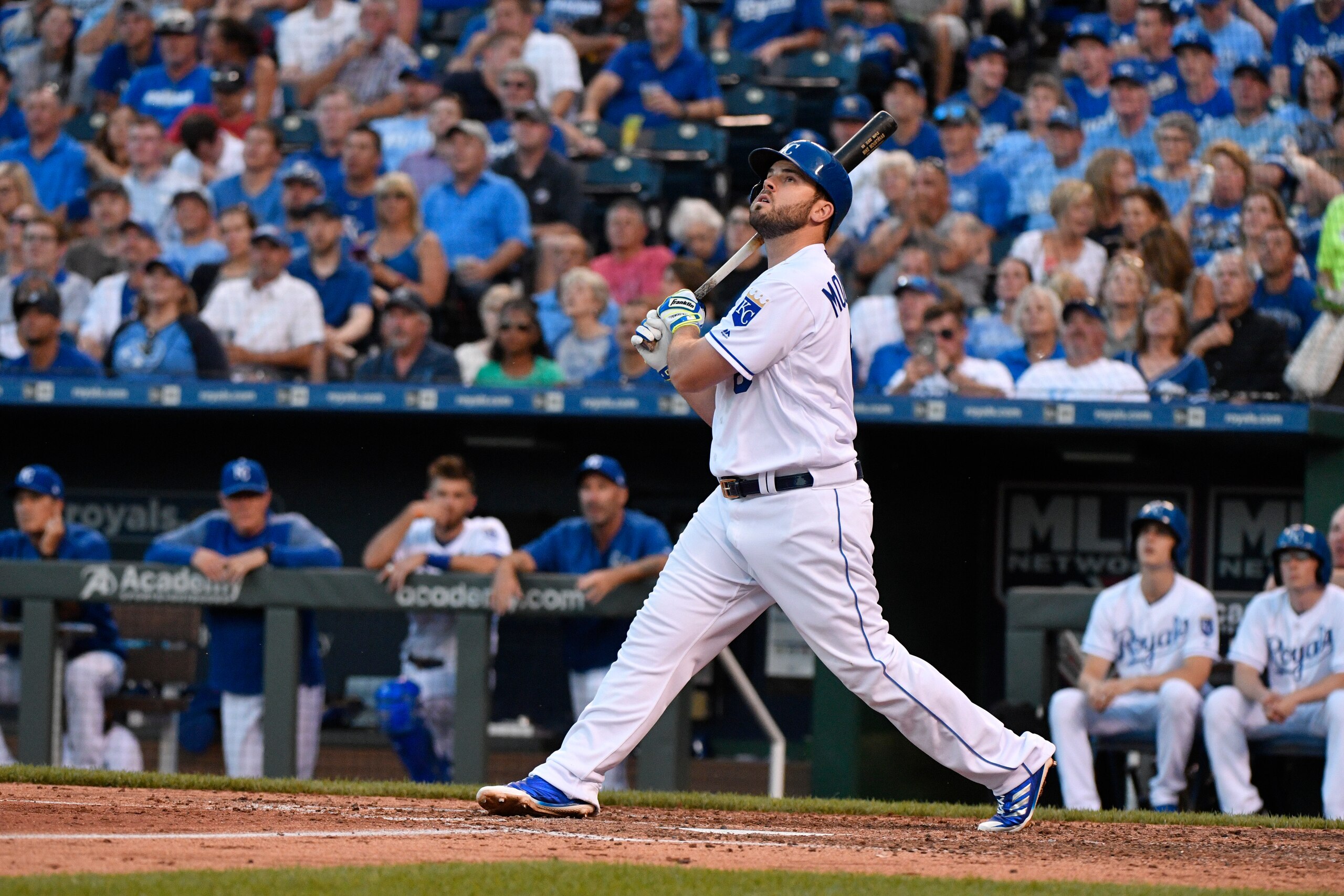 Mike Moustakas is keeping the Kansas City Royals in the hunt. Mike Moustakas is keeping the Kansas City Royals in the hunt.