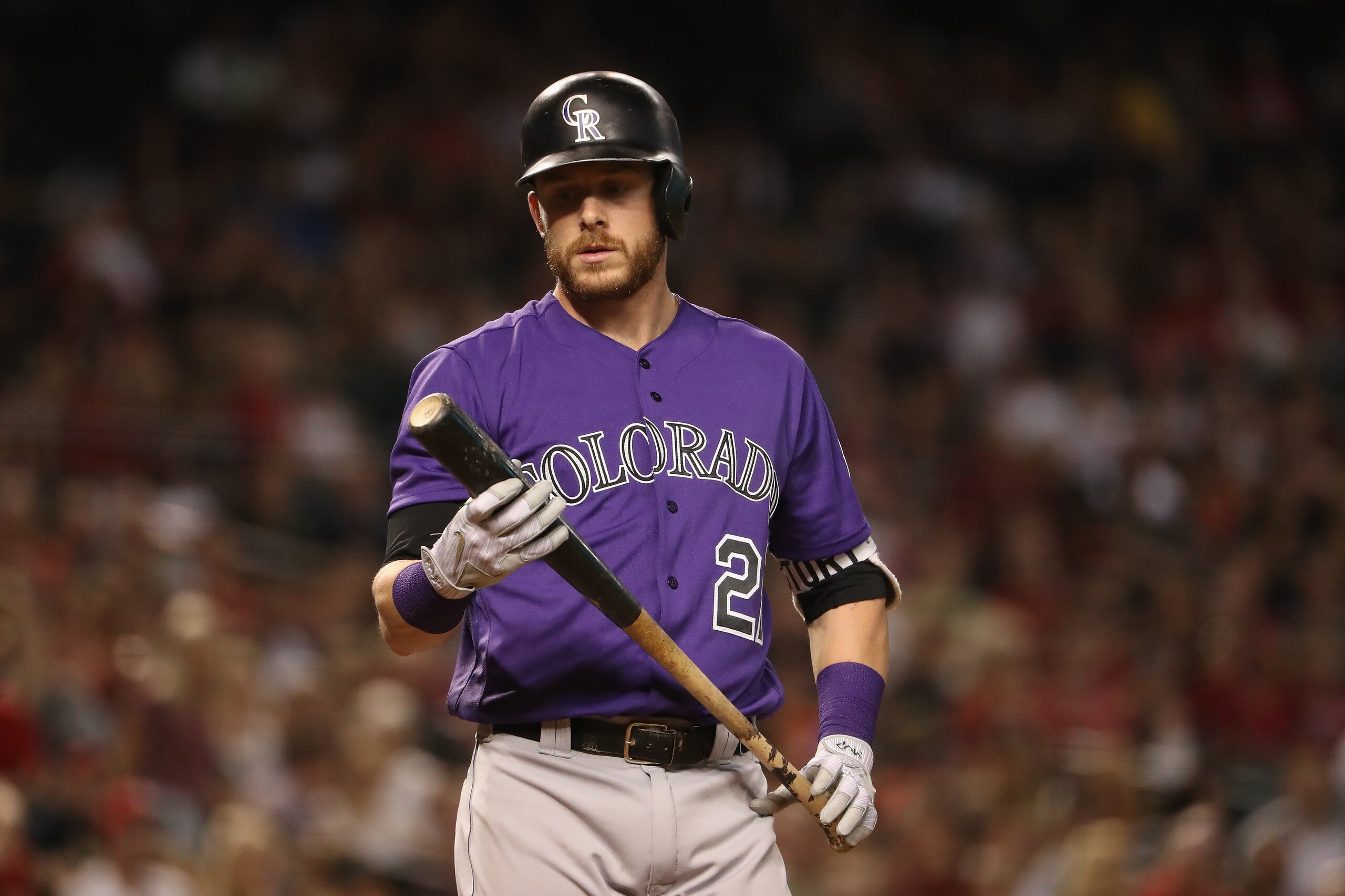 Shortstop Trevor Story. Shortstop Trevor Story.