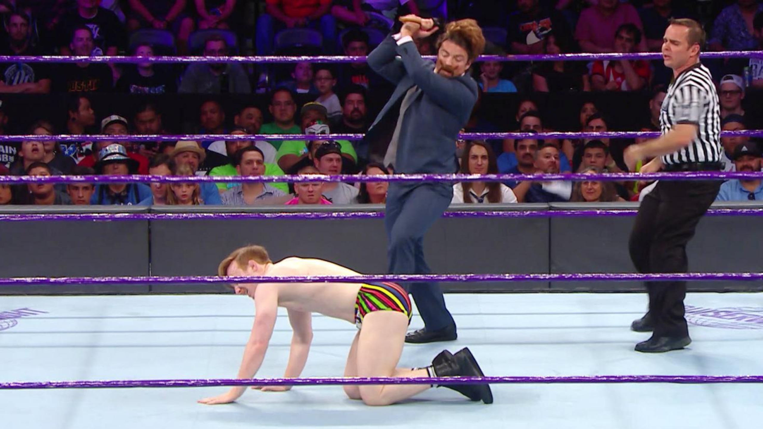 The Brian Kendrick giving Jack Gallagher a lashing.