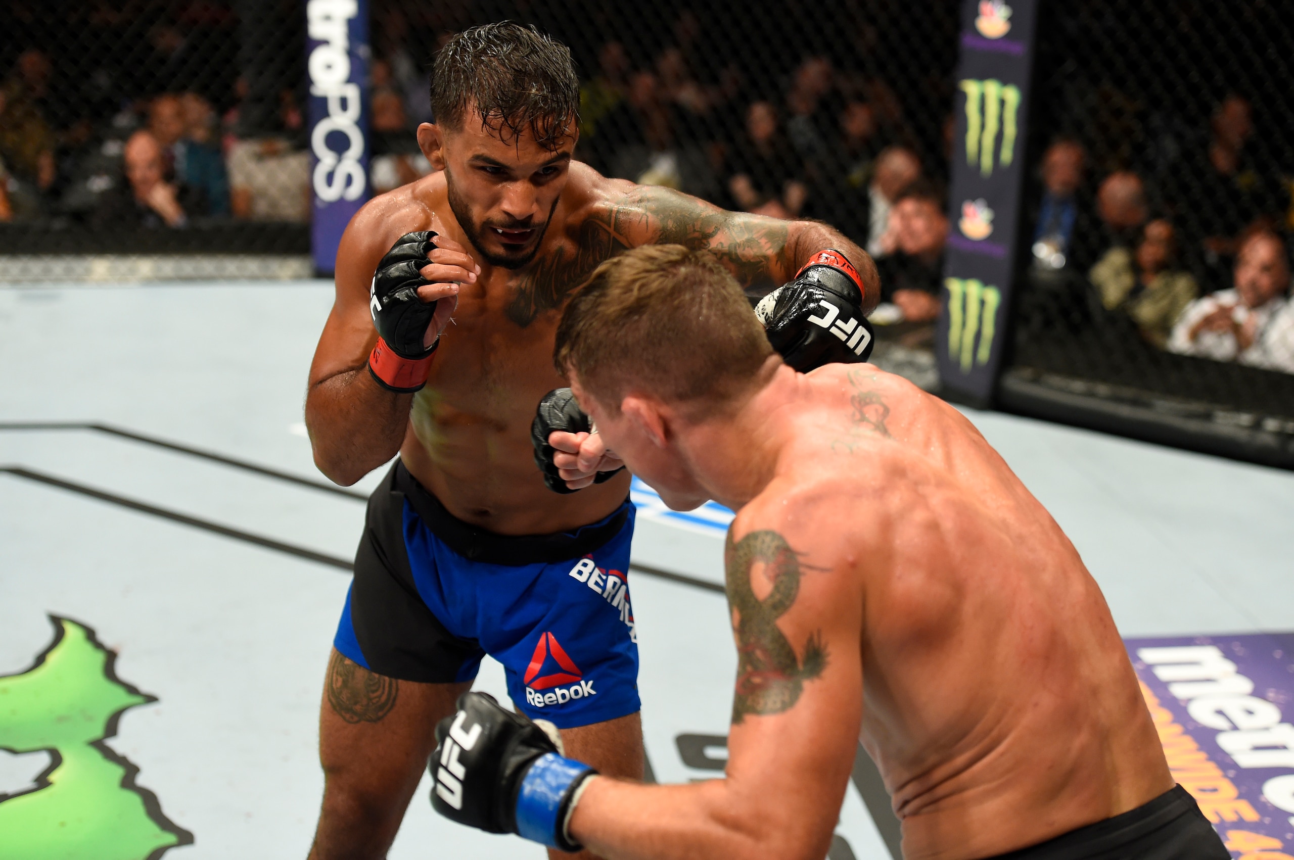 Dennis Bermudez (left) faces Darren Elkins Dennis Bermudez (left) faces Darren Elkins